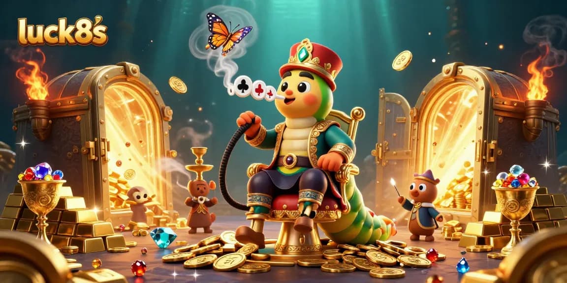 Experience the excitement of luck8s in a vibrant casino-themed 3D illustration with engaging characters and animated elements.