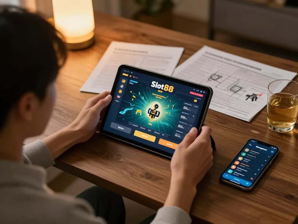 Engaging with Slot88 online gaming interface showcasing strategic betting.