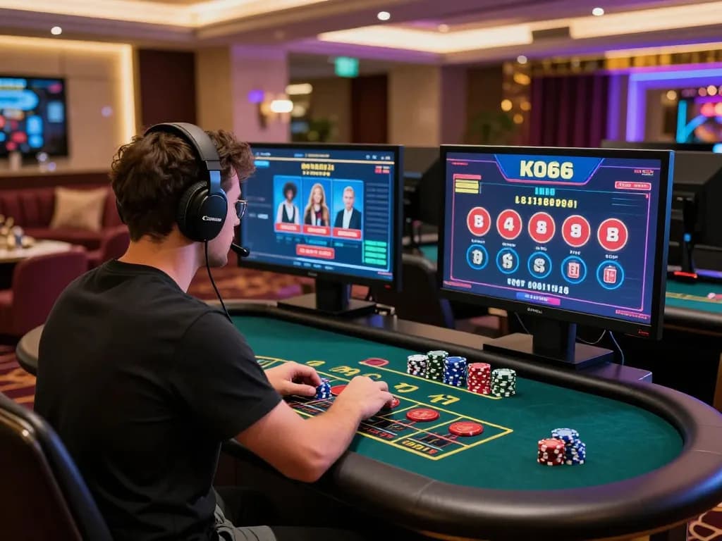 Engaging KO66 online gaming experience with live dealer games and stylish setup.