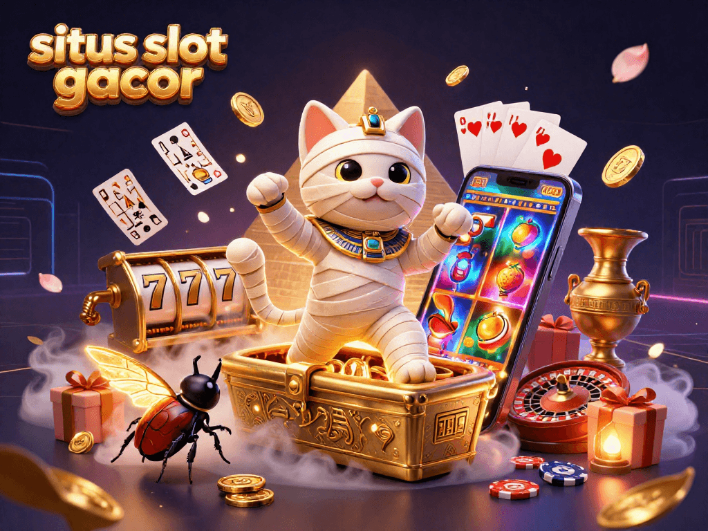 Spin the reels with situs slot gacor while the Egyptian mummy cat bursts out of a sarcophagus!