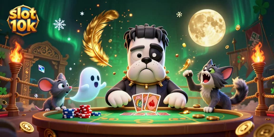 Spin the reels in this lively slot 10k illustration with vibrant characters and casino action!