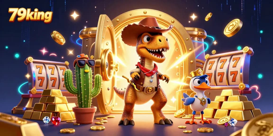 Engage in thrilling slots action at 79king with vibrant characters and dazzling treasures.