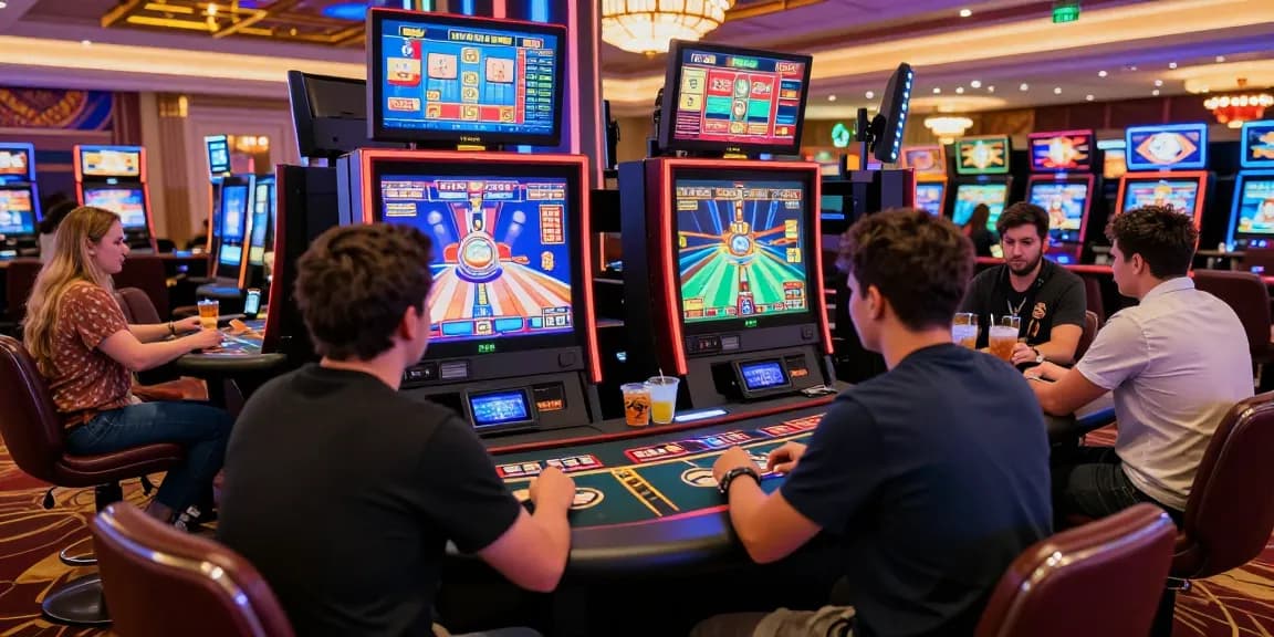Exciting gaming experience at a credit card casino from https://sii.org.uk/ featuring diverse players enjoying live dealer games and slots.