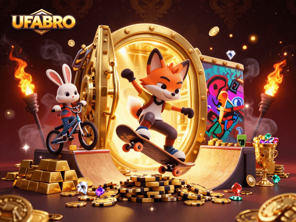 Experience UFABRO's thrilling casino action in a vibrant and dynamic 3D scene.