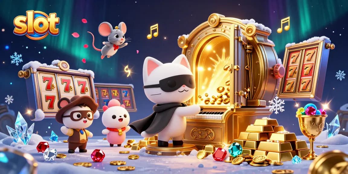Experience thrilling slot adventures at a casino featuring a glamorous 3D scene.
