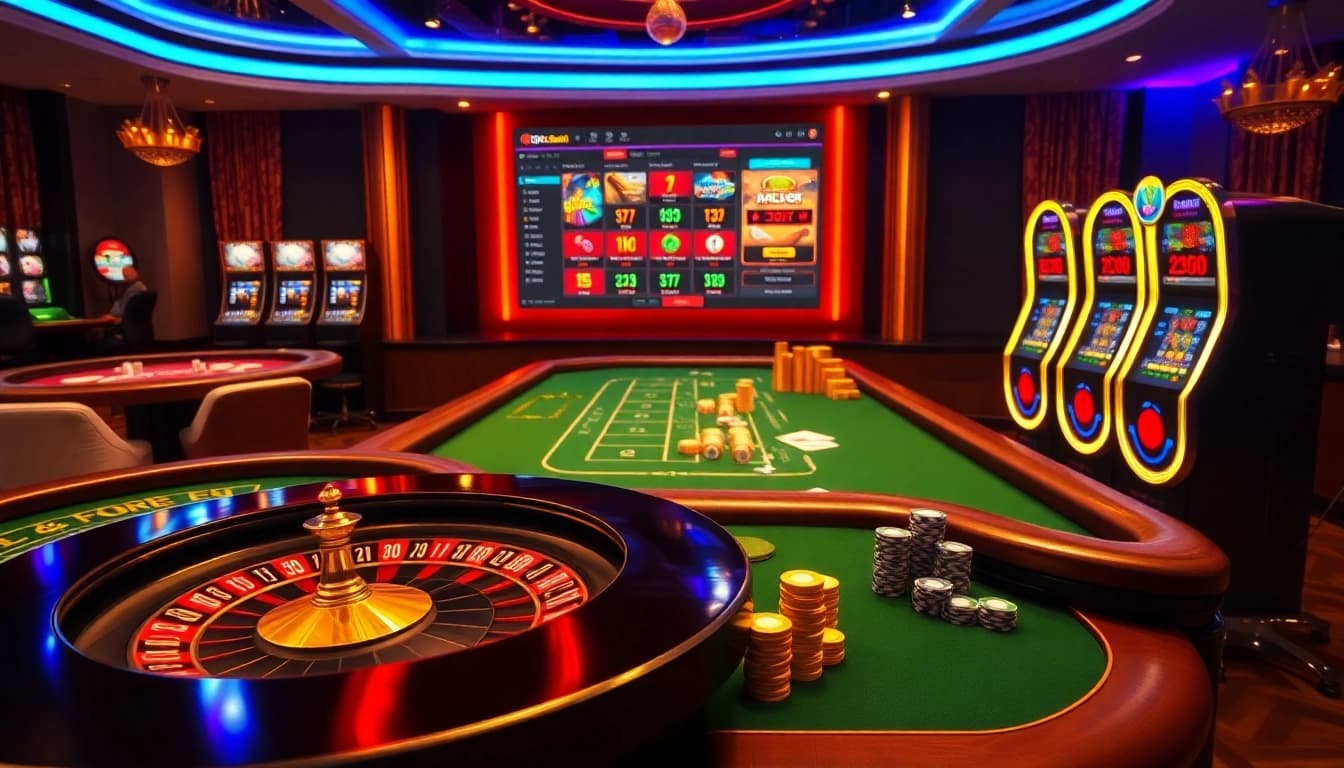 Experience the thrill of gambling at qqmacan with vibrant tables and slot machines.