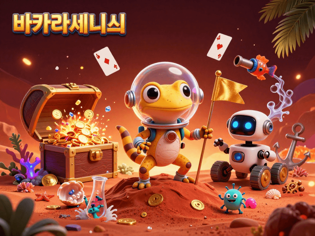 바카라사이트에서 실시간 딜러와 함께 새로운 게임 환경을 탐색하는 모습을 담은 일러스트