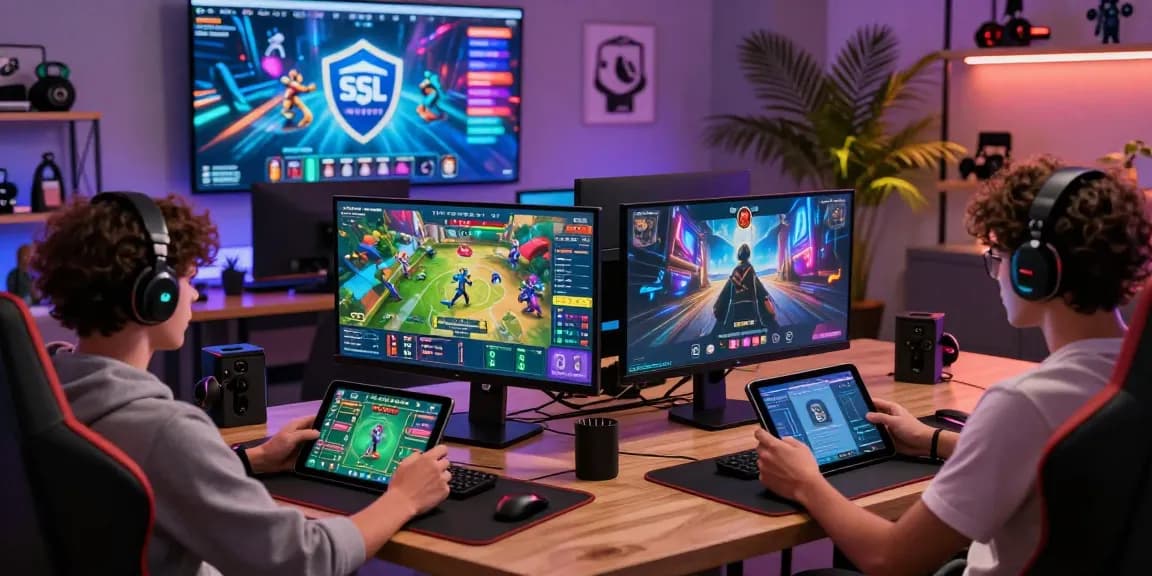 Engaging online gaming scene at Mahajitu, showcasing players enjoying games with vibrant digital graphics and live support features.