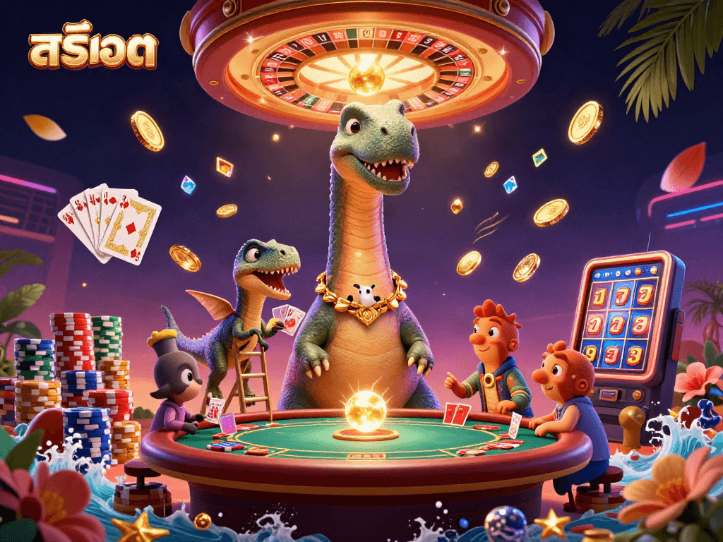 Experience excitement at the casino with dynamic สล็อต gameplay featuring vibrant characters and elements.