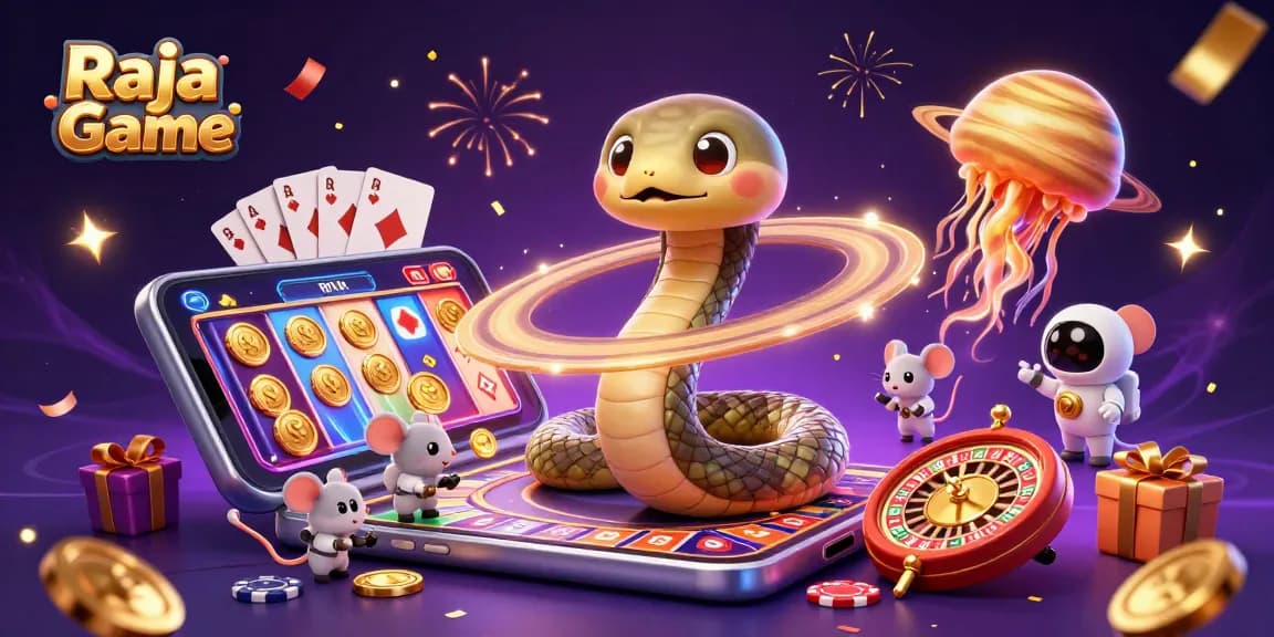 Engage in gaming excitement with Raja Game's cosmic illustration featuring a Saturn ring roulette wheel.