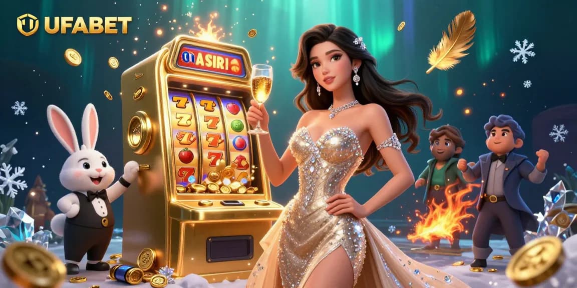 Experience immense jackpots with UFABET; stunning slots, gold coins, and vibrant casino atmosphere.