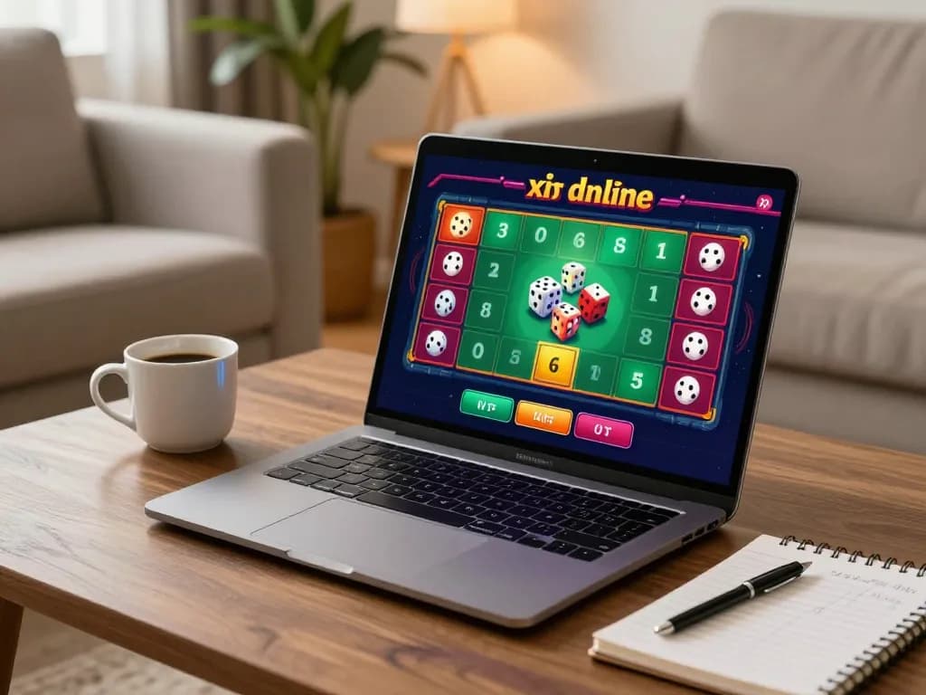 xóc đĩa online gameplay displayed on a laptop, enhancing the online gambling experience