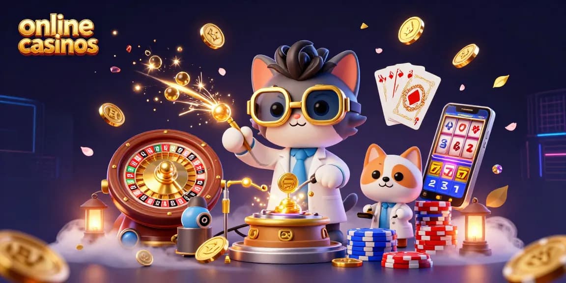Experience the excitement of online casinos with this vibrant illustration of gaming fun.