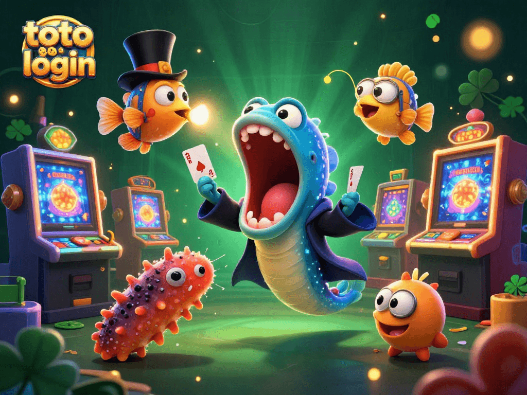 Experience thrilling slots and magic with toto 88 login in this vibrant 3D scene filled with excitement.