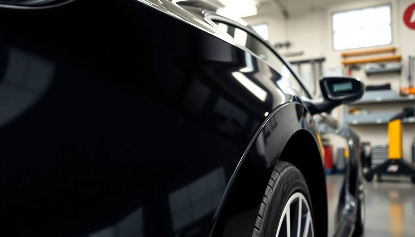 Enhance your car's protection with PPF Chattanooga showcasing a vehicle wrapped in glossy film.