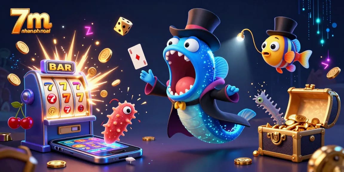 Experience thrilling action with the 7m nhanh nhất gaming scene featuring animated ocean characters and casino elements.
