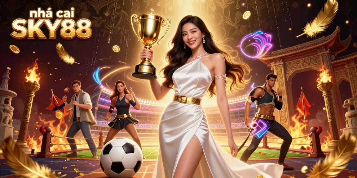Engage with nhà cái SKY88 for thrilling sports betting and victory with the golden trophy.