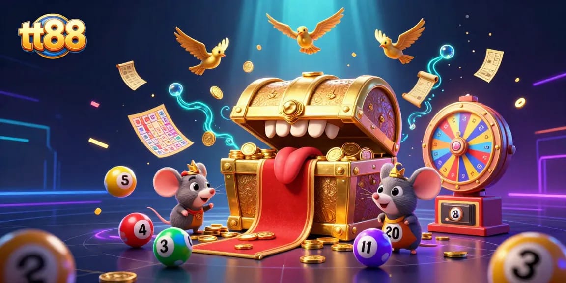 Experience thrilling gaming adventures at tt88 with vibrant casino elements and enchanting characters.