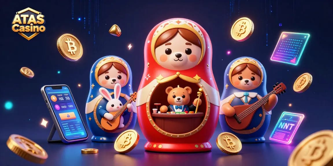 Engage with ATAS Casino featuring vibrant elements, showcasing diverse games and crypto excitement.