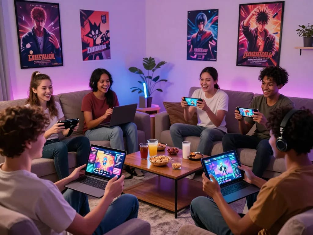 Engaged players enjoying a sex game in a cozy living room showcasing interactive storytelling.