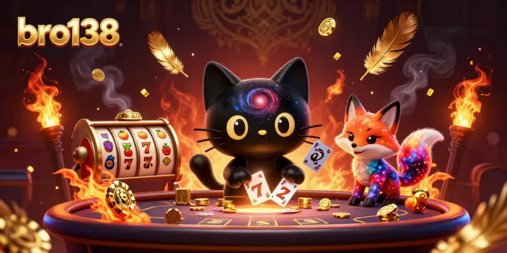 Experience thrilling gameplay at bro138 with a cosmic casino scene featuring dynamic characters and vibrant elements.