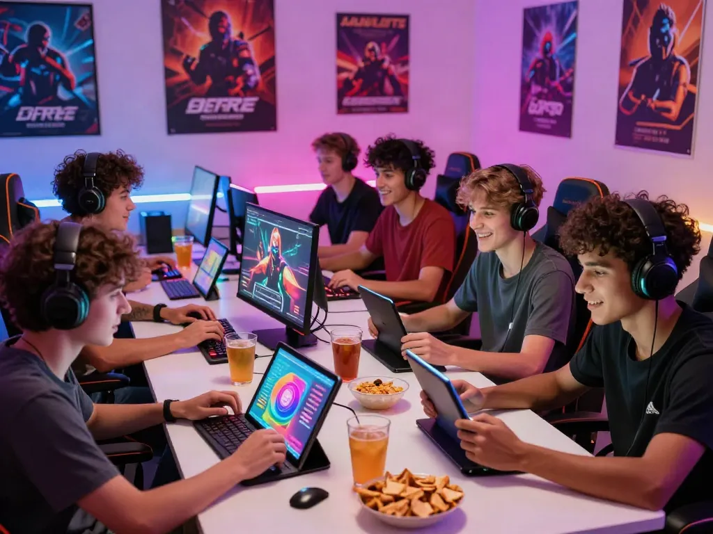 Pemain antusias bermain di platform nyonya4d dengan suasana gaming yang ceria dan modern.