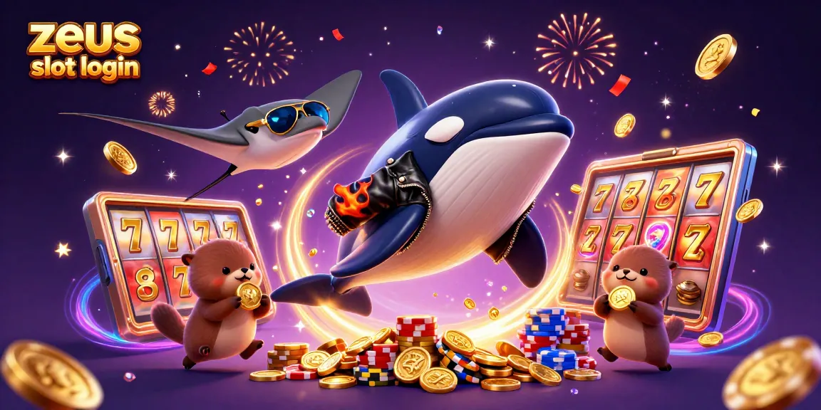 Experience big wins with zeus slot login in a vibrant casino-themed illustration.