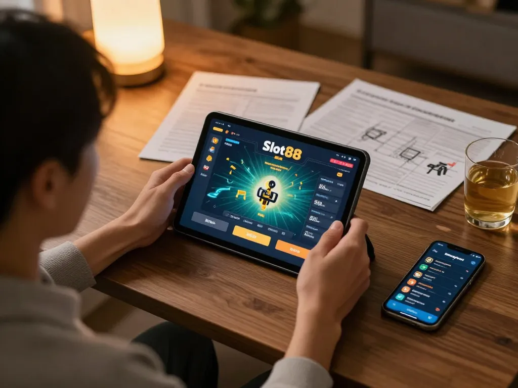 Engaging with Slot88 online gaming interface showcasing strategic betting.