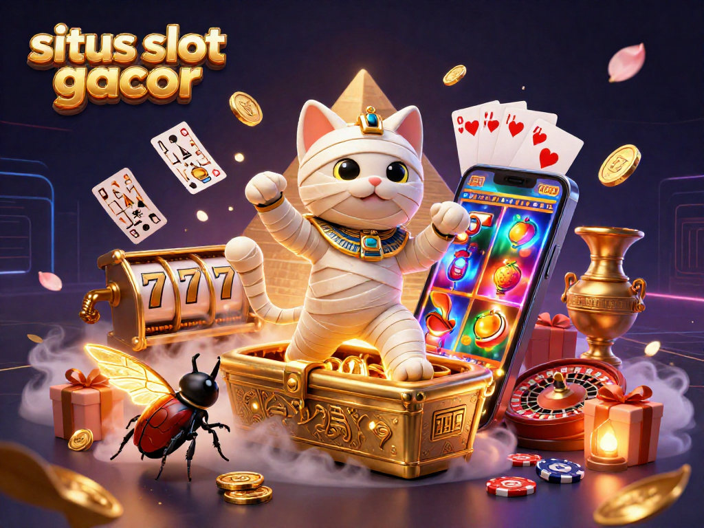 Spin the reels with situs slot gacor while the Egyptian mummy cat bursts out of a sarcophagus!