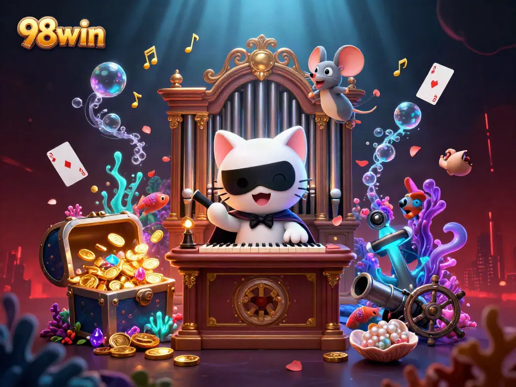 Experience the excitement of 98win with this captivating illustration of a casino scene.