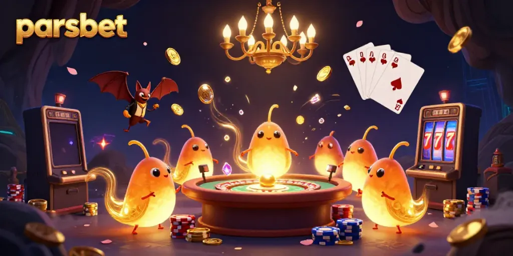 parsbet ile parlayan unsurların aydınlattığı bir casino manzarası