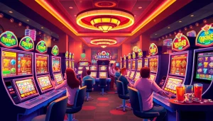 Bermain Slot Game di kasino yang penuh warna dan pilihan mesin yang menarik.