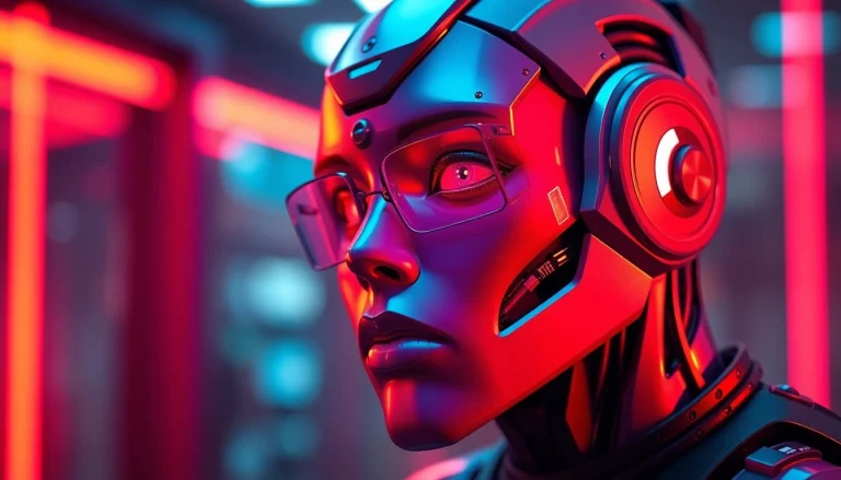 AI NSFW character design in vibrant colors with futuristic ambiance.
