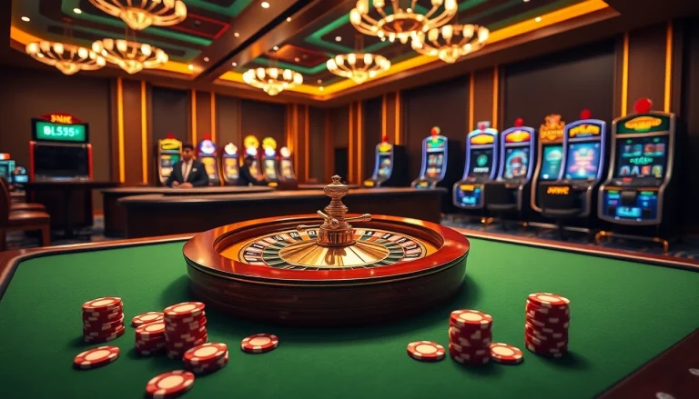 Experience the excitement at bl555.training with stunning casino visuals showcasing dynamic roulette and poker gameplay.