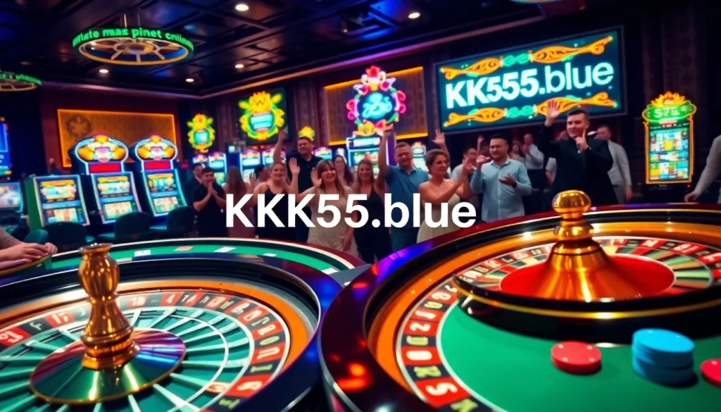 Experience high-stakes gambling at KK55.blue with vibrant roulette and blackjack tables full of excitement.